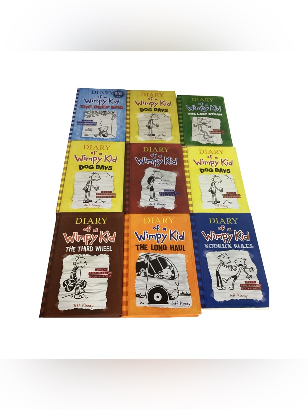 “Diary of a Wimpy Kid” Lot of 9 Hard/Soft Cover Books by Jeff Kinney VGUC